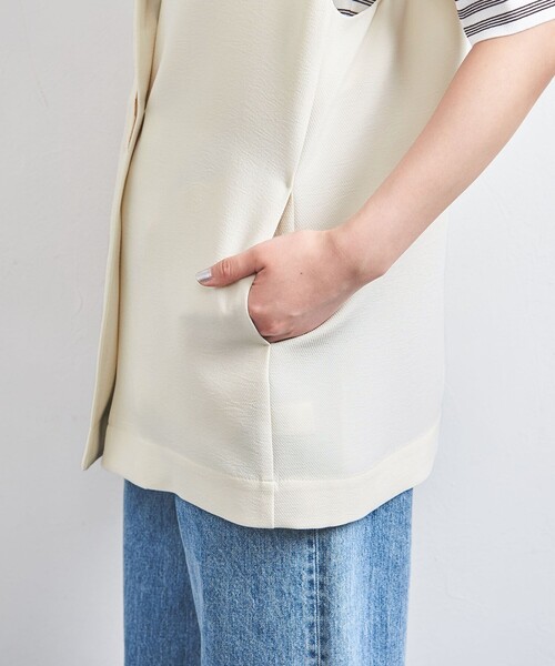 ベスト ジレ COMFY Vノーカラー ベスト -吸水速乾 UVカット ウォッシャブル- レディース