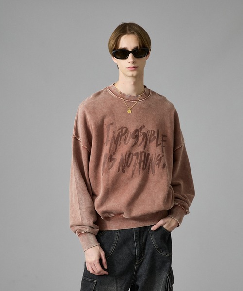 スウェット・トレーナー Luxury Street Wear washed vintage sweat medium be unisexual ANDER HUNK トレーナー スウェット Vintage Washed Sweat