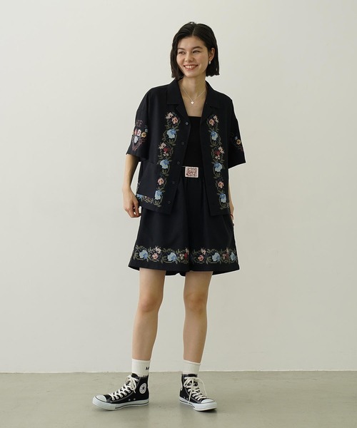 MILKFED.（ミルクフェド） ブラウス シャツ 半袖 CROSS STITCH STYLE 