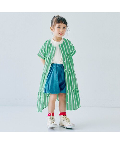 キッズ ワンピース 2着 p.premier ワンピース 「ジュニア対応」ストライプ前後2WAY