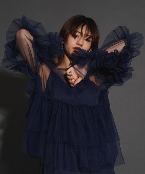 My shawtyブラックフリルオフショルダーパーティドレス My shawty（マイシャウティー） ドレス frill tule top : ZOZOTOWN