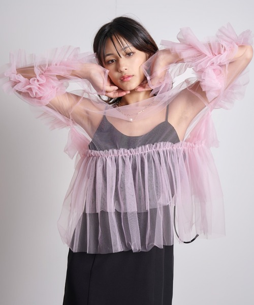 My shawty（マイシャウティー） ドレス frill tule top : ZOZOTOWN