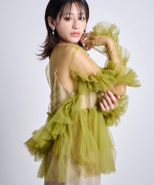 My shawty（マイシャウティー） ドレス frill tule top : ZOZOTOWN