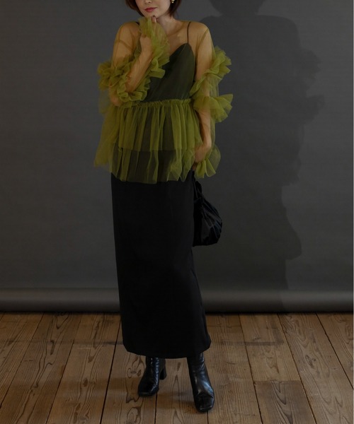 My shawty（マイシャウティー） ドレス frill tule top : ZOZOTOWN