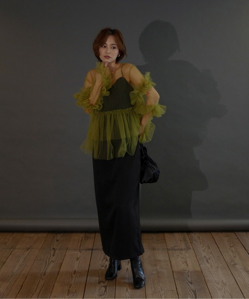 My shawty（マイシャウティー） ドレス frill tule top : ZOZOTOWN