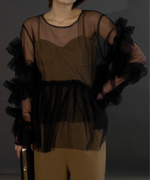 My shawty（マイシャウティー） ドレス frill tule top : ZOZOTOWN