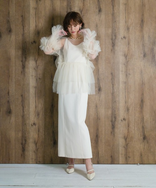 My shawty（マイシャウティー） ドレス frill tule top : ZOZOTOWN
