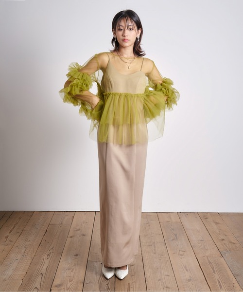 My shawty（マイシャウティー） ドレス frill tule top : ZOZOTOWN