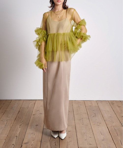 My shawty（マイシャウティー） ドレス frill tule top : ZOZOTOWN