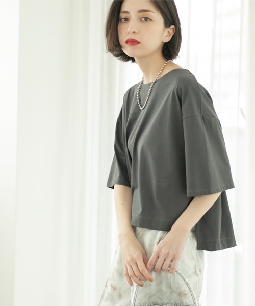 tシャツ JANE SMITH:「洗濯機可能」シアー ボートネック トップス レディース セール】JANE SMITH:〈洗濯機可能〉シアー ボートネック