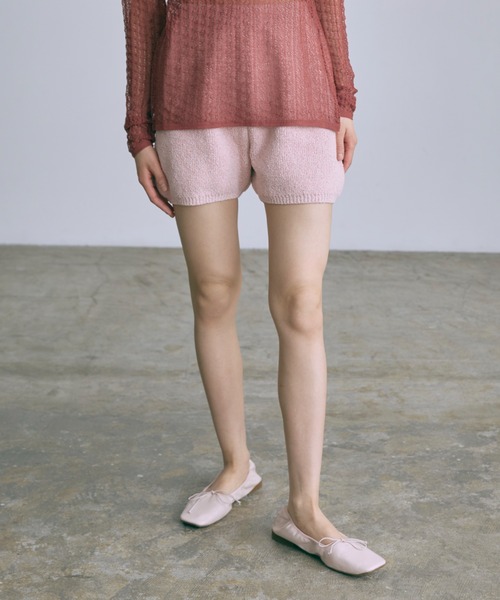 パンツ 「Set Up」High Waist Knit Shorts レディース