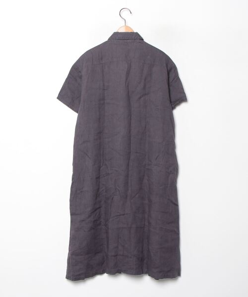 【美品】fog linen work リネン シャツワンピース グレー fog linen work 「fog work」 シャツワンピース - グレー