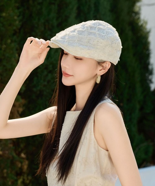 gossip!ロサンゼルス 帽子 ベレー帽 レディース チュール立体フラワー