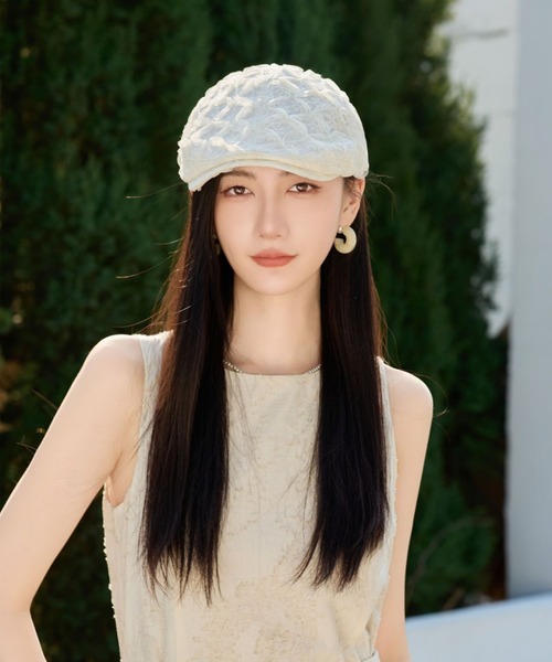 gossip!ロサンゼルス 帽子 ベレー帽 レディース チュール立体フラワー