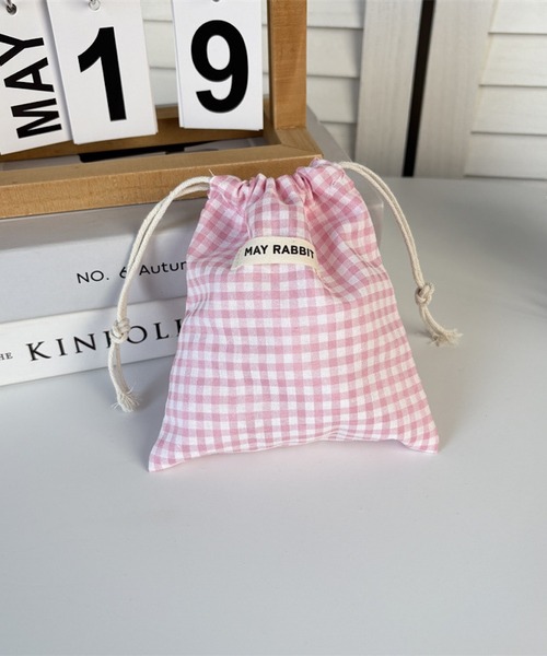 チェック柄巾着袋 ギンガムチェック巾着ポーチ - バッグ・ポーチ・財布を激安で通販販売