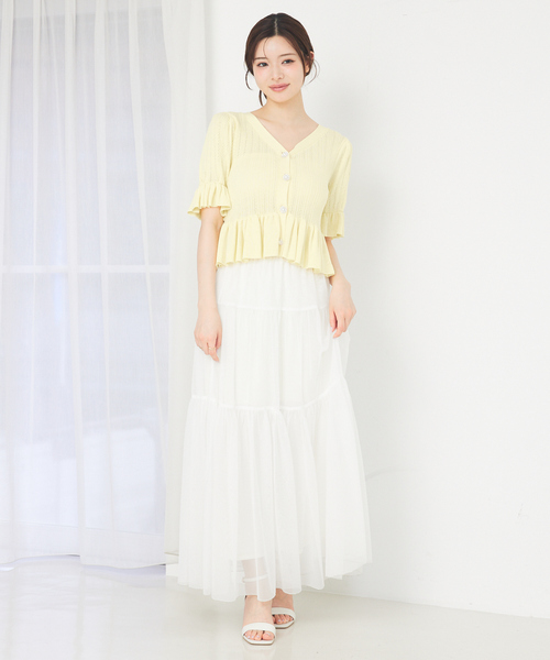 SELFIST（セルフィスト） ニット セーター ビジューボタン付きペプラム