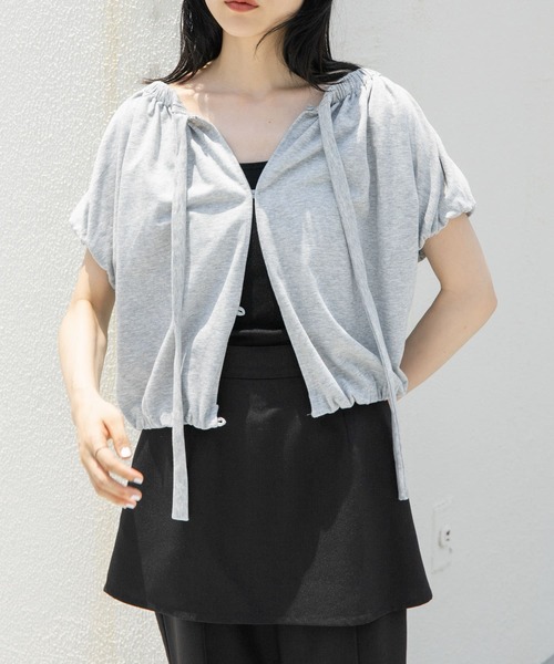 トレーナー スウェット SLEEVE GATHER RIBBON LINE SWEAT/スリーブギャザーリボンラインスウェット レディース SLEEVE GATHER RIBBON LINE SWEAT/スリーブギャザーリボンライン