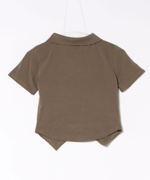ANNITAN 半袖トップス ANAP（アナップ） tシャツ 半袖 ギャザー ZIP 半袖 トップス