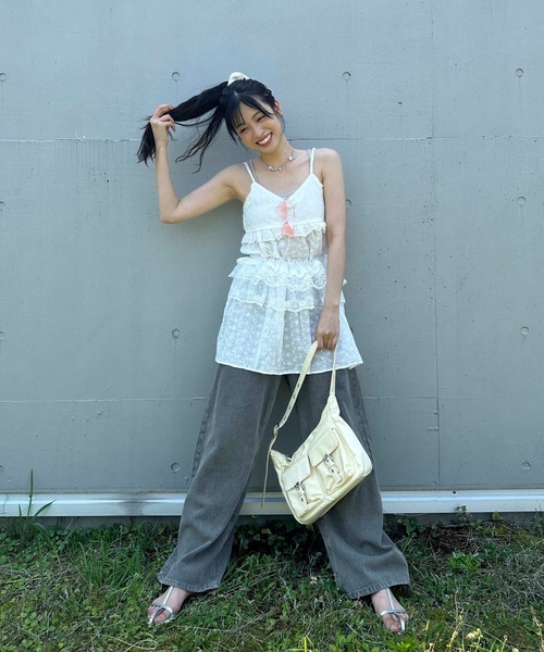 550t*美品 アズノウアズ オオラカ ティアード 刺繍 シャツチュニック 550t*美品 アズノウアズ オオラカ ティアード 刺繍 シャツ