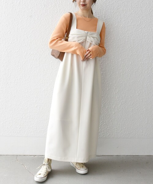 SHIPS any 「SHIPS any」 サロペットスカート ONE SIZE オフホワイト  