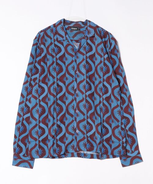 新品✨タグ付き♪定価19,900円　デシグアル　綿シルク　シャツ　Sサイズ Desigual（デシグアル） シャツ ジオメトリックプリント長袖シャツ