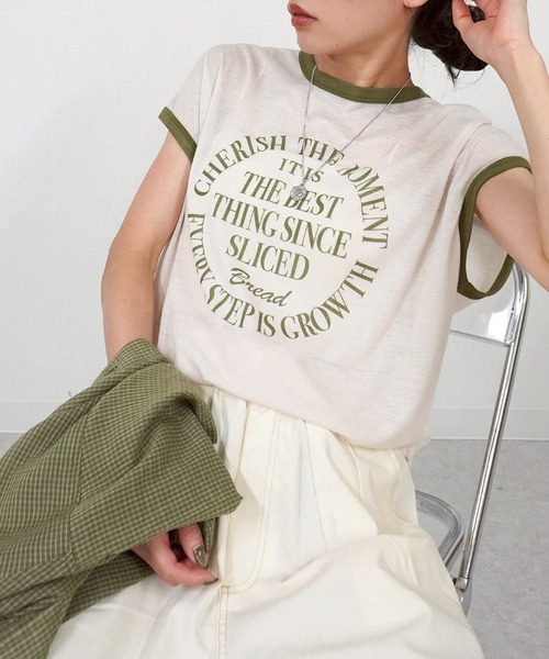 tシャツ シアーフライスロゴプリントT レディース