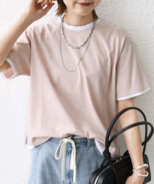 tシャツ 「接触冷感」レイヤード ライク TEE レディース