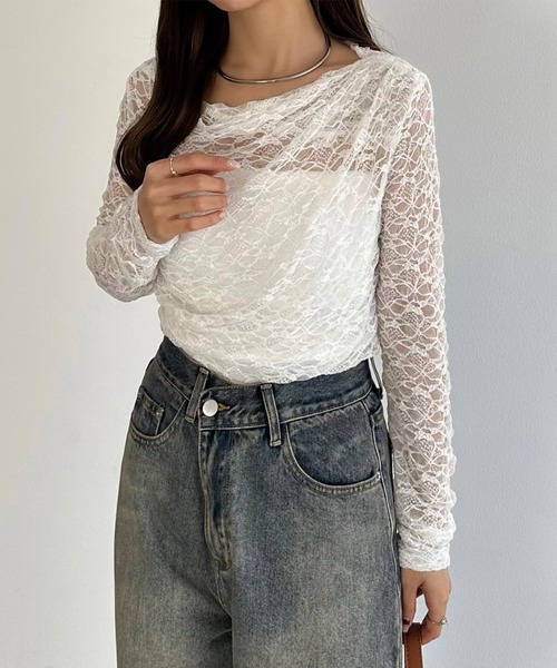 「callautia」 長袖カットソー MEDIUM ホワイト レディース