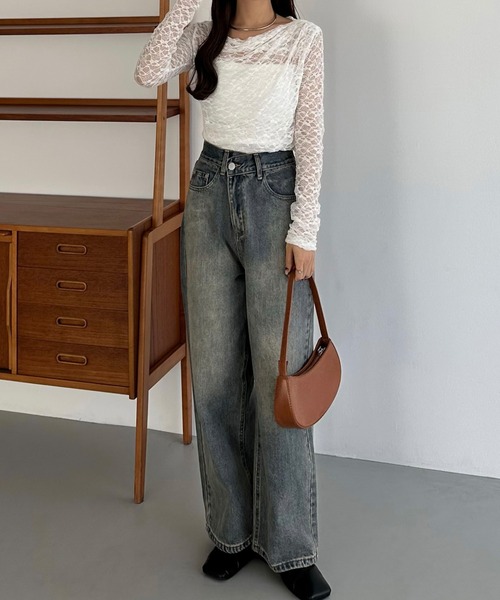 「callautia」 長袖カットソー MEDIUM ホワイト レディース