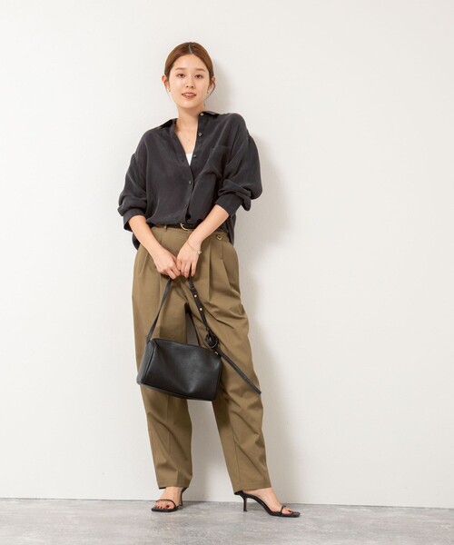 ブラウス シャツ 「セットアップ対応」ウォッシャブルシルキーキュプラドレープシャツ レディース NOLLEY'S ブラウス シャツ 「セットアップ対応」ウォッシャブル