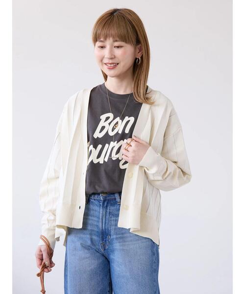 「AMERICAN HOLIC」 ニットカーディガン L グリーン レディース_画像2