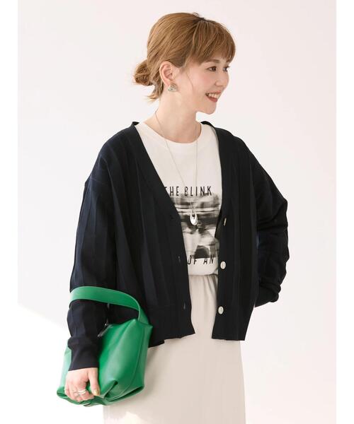 「AMERICAN HOLIC」 ニットカーディガン L グリーン レディース_画像5