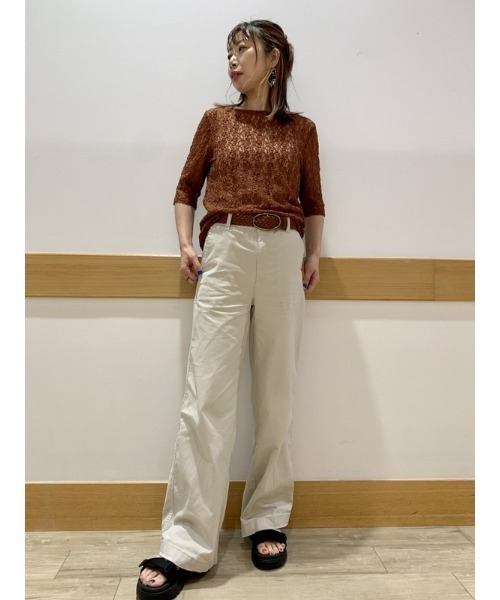 「GAP」 半袖カットソー L アイボリー レディース