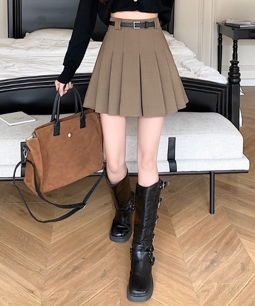LADY LIKE（レディライク） スカート 「秋冬新作」ベルト付きプリーツ
