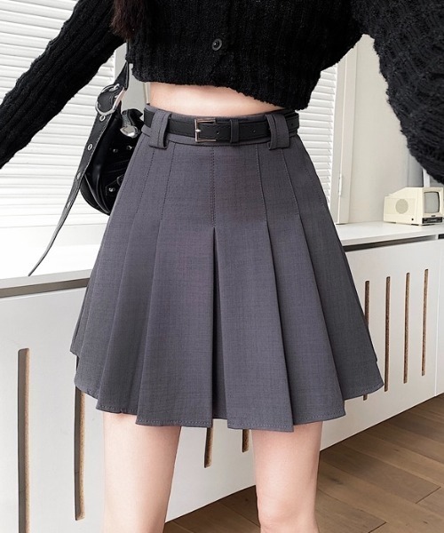 LADY LIKE（レディライク） スカート 「秋冬新作」ベルト付きプリーツ