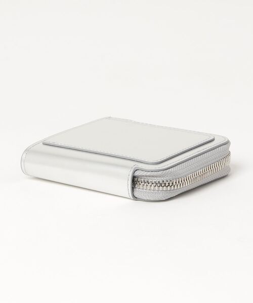ITTI シルバー 二つ折り財布 箱付き コンパクト 小さい財布 本革 BOX型
