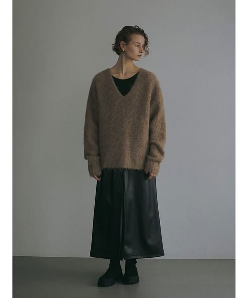 「HER.」 Vネックニット フリー ベージュ レディース_画像7