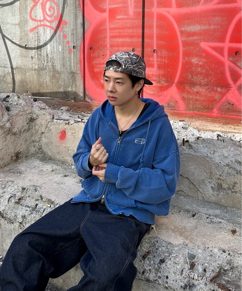 ADAMASTE パーカー double zip short hoodie - ダブルジップショート