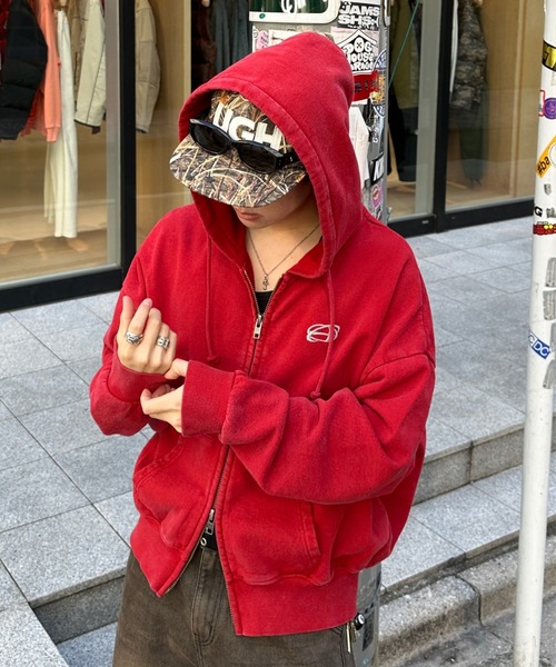 ADAMASTE パーカー Double Zip-Up Short Hoodie - ダブルジップ