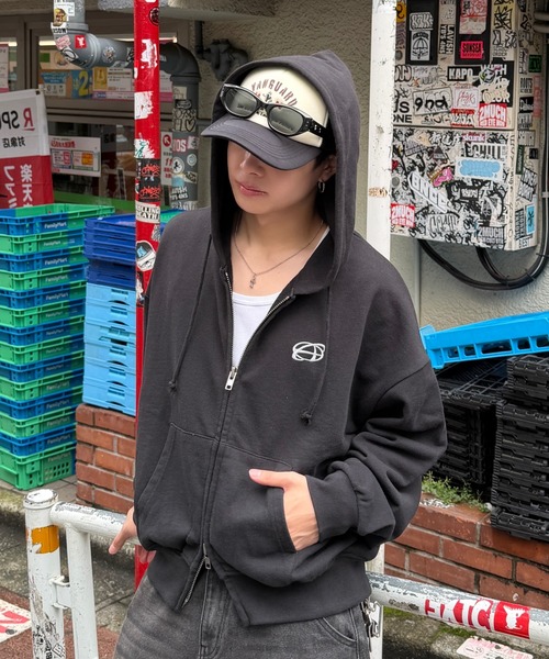 ADAMASTE パーカー Double Zip-Up Short Hoodie - ダブルジップ