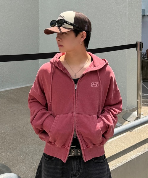 ADAMASTE パーカー Double Zip-Up Short Hoodie - ダブルジップ