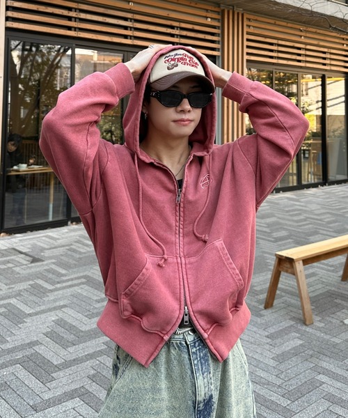 ADAMASTE パーカー pigment double zip hoodie - ピグメント