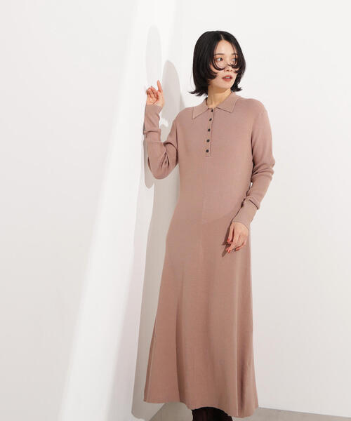 【新品】N.Natural Beauty Basic　襟付きニットワンピース N.Natural Beauty Basic ワンピース 襟付きニットワンピース