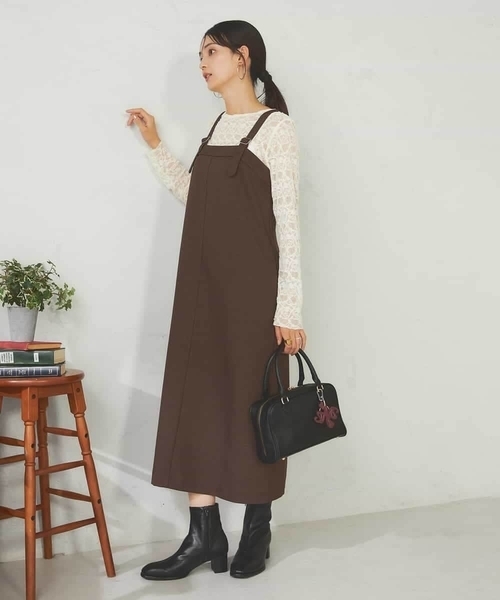 a.v.v（アー・ヴェ・ヴェ） ワンピース 「洗える」Iラインサスペンダー