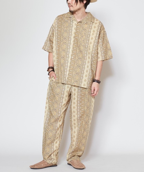 「チャイハネ」 半袖シャツ FREE ブルー メンズ_画像2