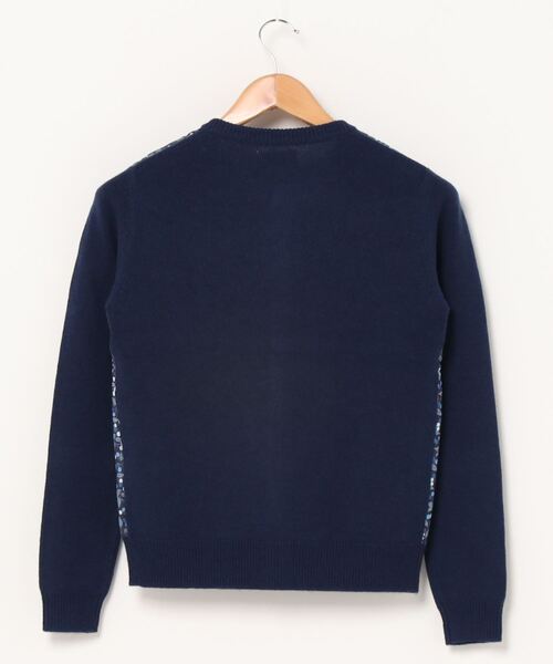 極美品　ビームスボーイ ニットカーディガン ネパール製　バラ編み込み　ウール 極美品ビームスボーイ ニットカーディガン ネパール製バラ編み込みウール