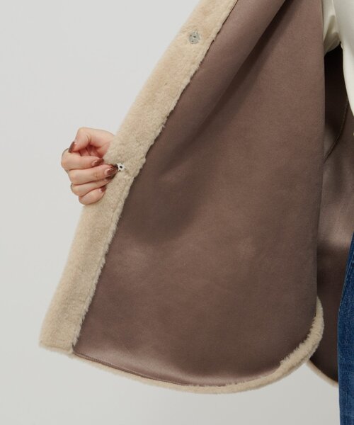 Omekashi（オメカシ） ポンチョ ショートファーボンディングポンチョ