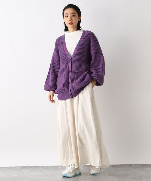 JEANASIS（ジーナシス） ニットカーディガン FREE パープル レディース