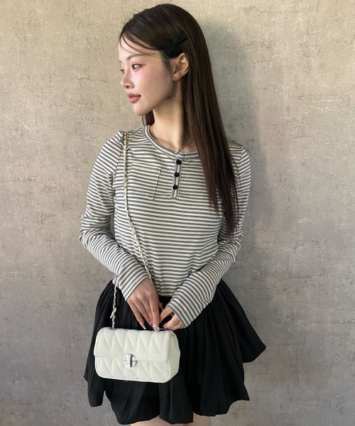 ヘンリーネック tシャツ 「新色追加」「四色展開」 ボーダーヘンリー