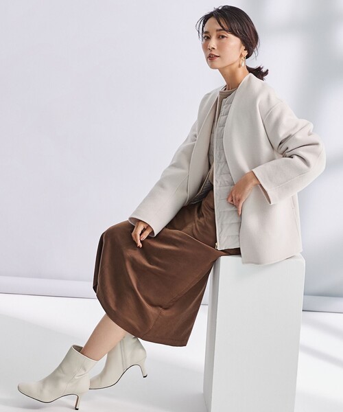 23区（ニジュウサンク） ノーカラージャケット 40 ピンク レディース